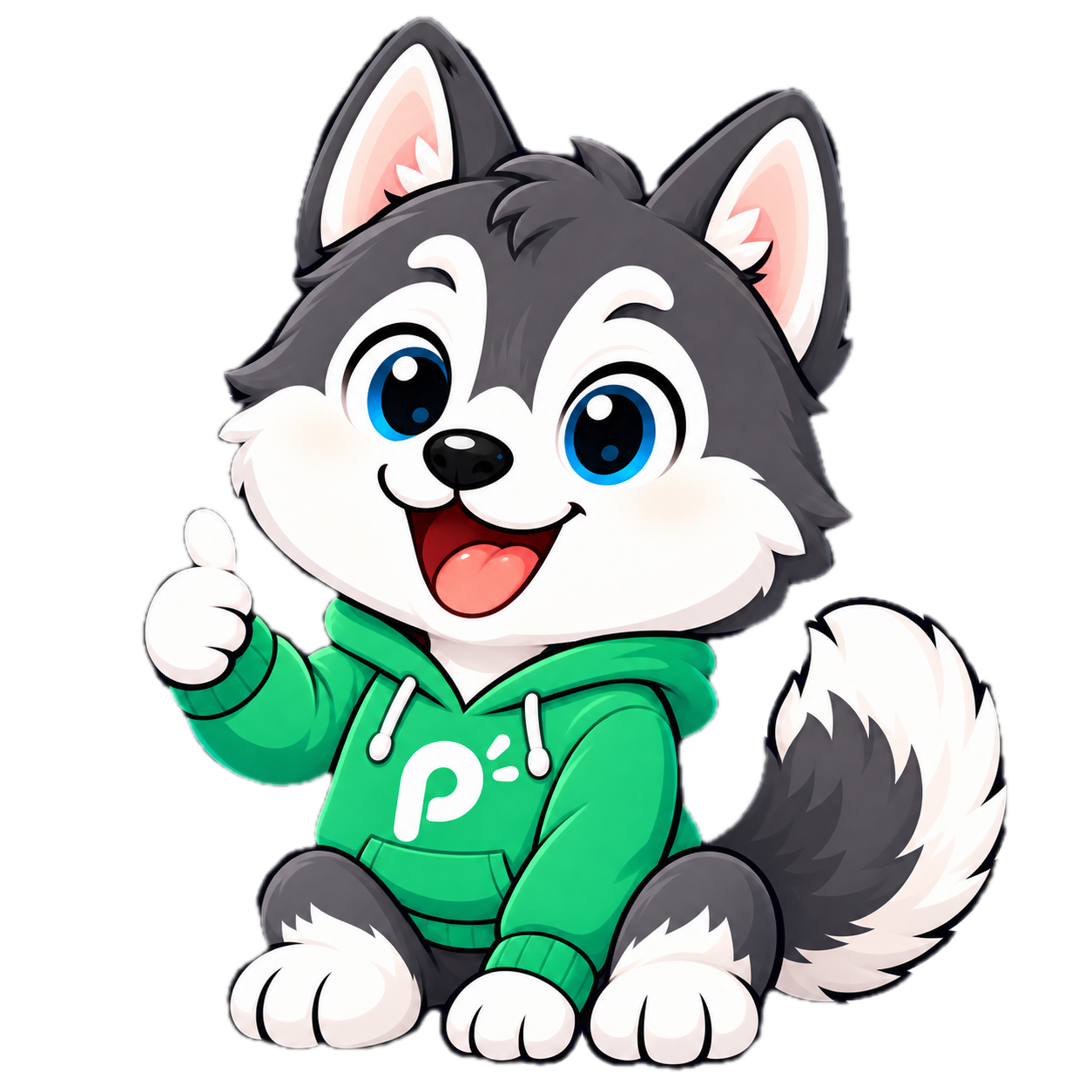 Husky thumbs up